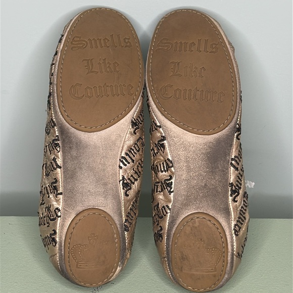 Juicy couture gold ballet flats w black juicy writing - Picture 8 of 10